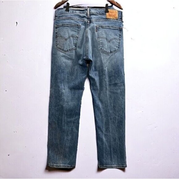 Levi's 505 Jeans Men 36x32 (36x31 Actual) Blue Acid Wash Mid Rise Straight - Picture 2 of 14